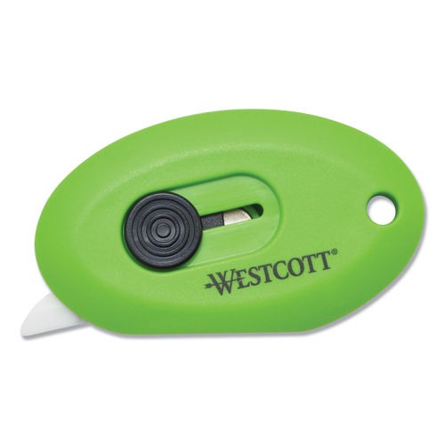 Compact Safety Ceramic Blade Box Cutter, Retractable Blade, 0.5 Blade,  2.5 Plastic Handle, Green