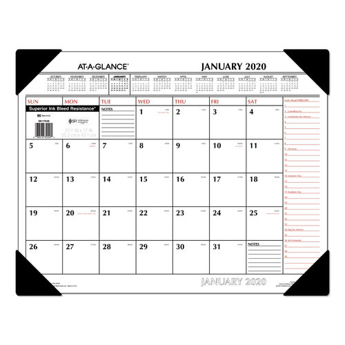 Two Color Monthly Desk Pad Calendar By At A Glance Aagsk117000