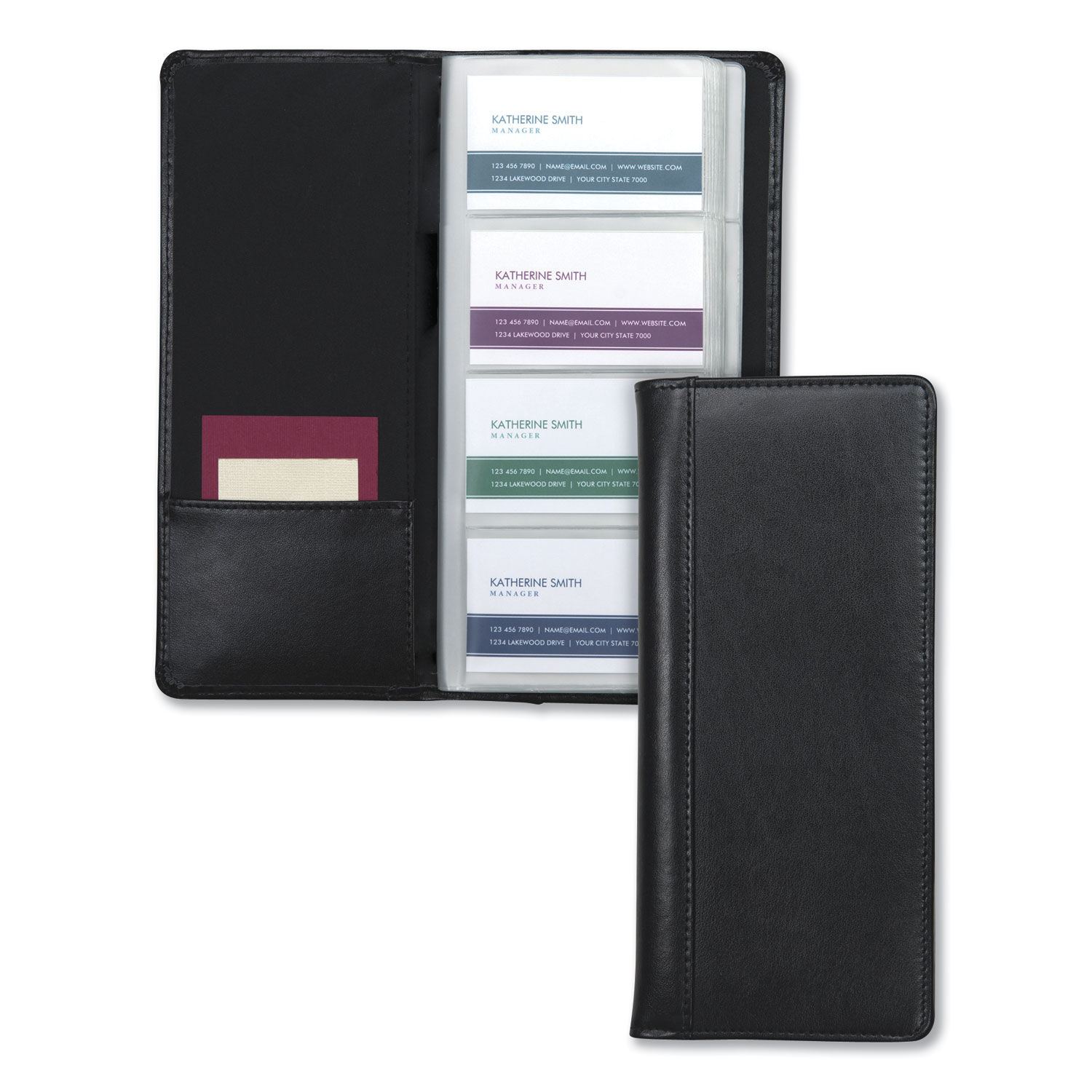 Royce Leather RFID Blocking Checkbook Secretary Wallet Black