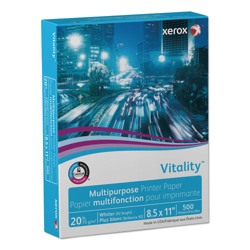 Vitality Multipurpose Print Paper, 92 Bright, 20 Lb, 8.5 X 11, White,  500/Ream