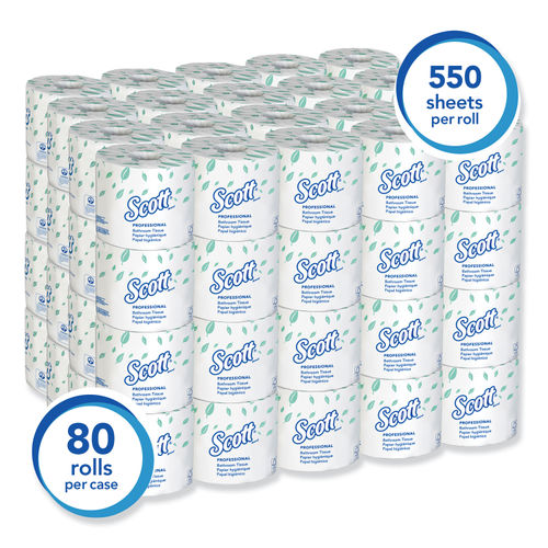 Scott Essential Standard Roll Toilet Paper, 04460, Core, 4.1 x 4.0 | 80 Rolls/Case