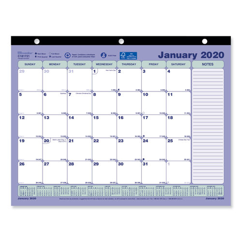 Monthly Desk Pad Calendar By Brownline Redc181721