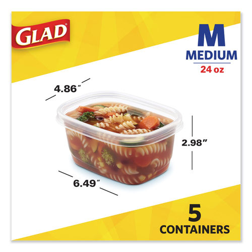 Glad Deep Dish Food Storage Containers & Lids, 64 oz - 3 pack