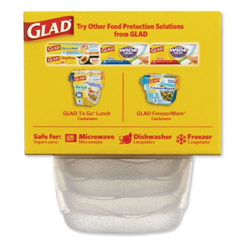 Glad Mini Round Food Storage Containers, 4 oz, Plastic, 8/Pack