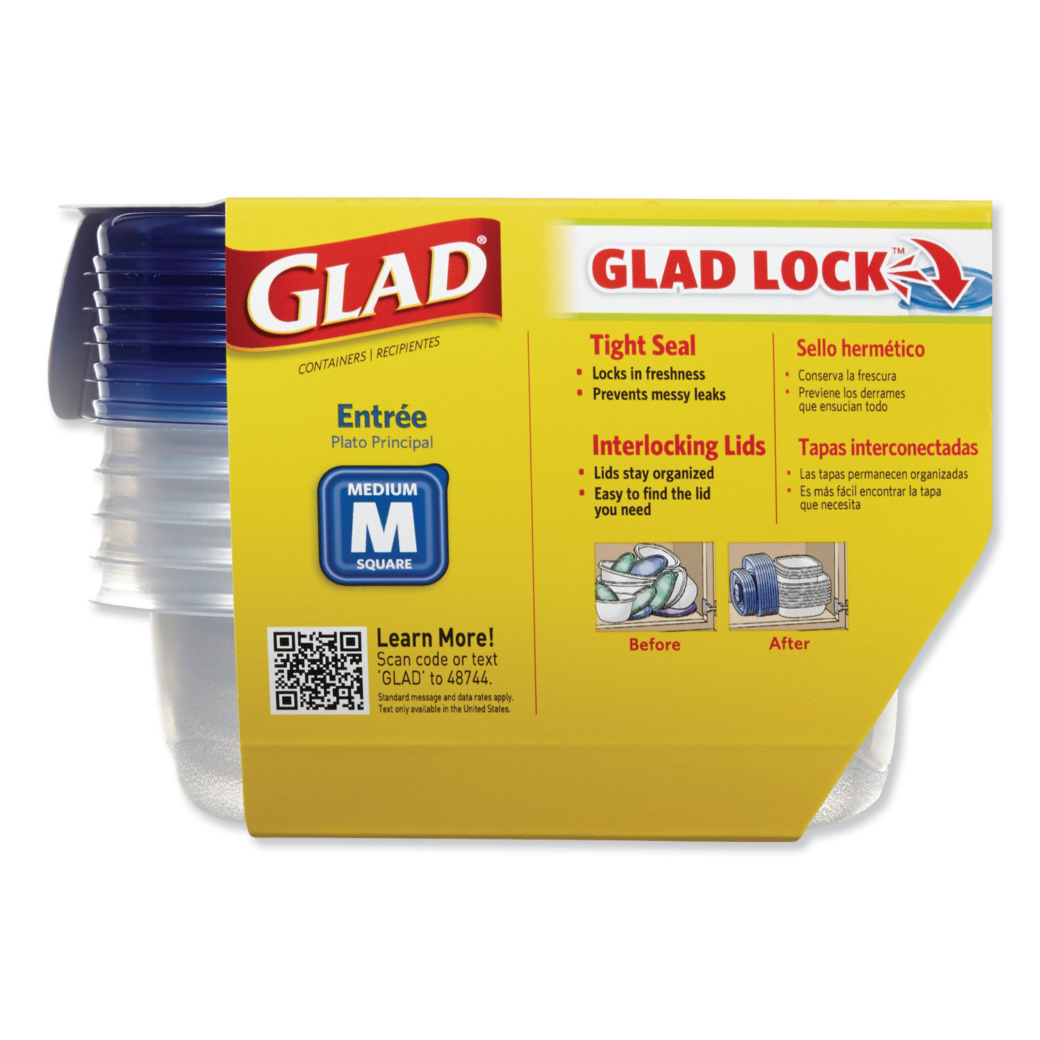 Glad Entrée Food Storage Containers, 25-oz, 30 Containers (CLO60795)