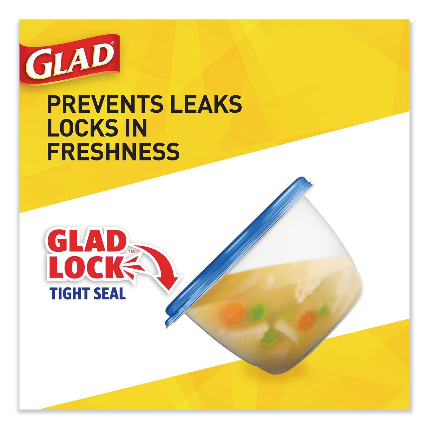 Glad Food Storage Containers, Entree, 25 Ounce, 5 Count, Utensils