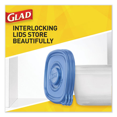 Glad Deep Dish Food Storage Containers & Lids, 64 oz - 3 pack