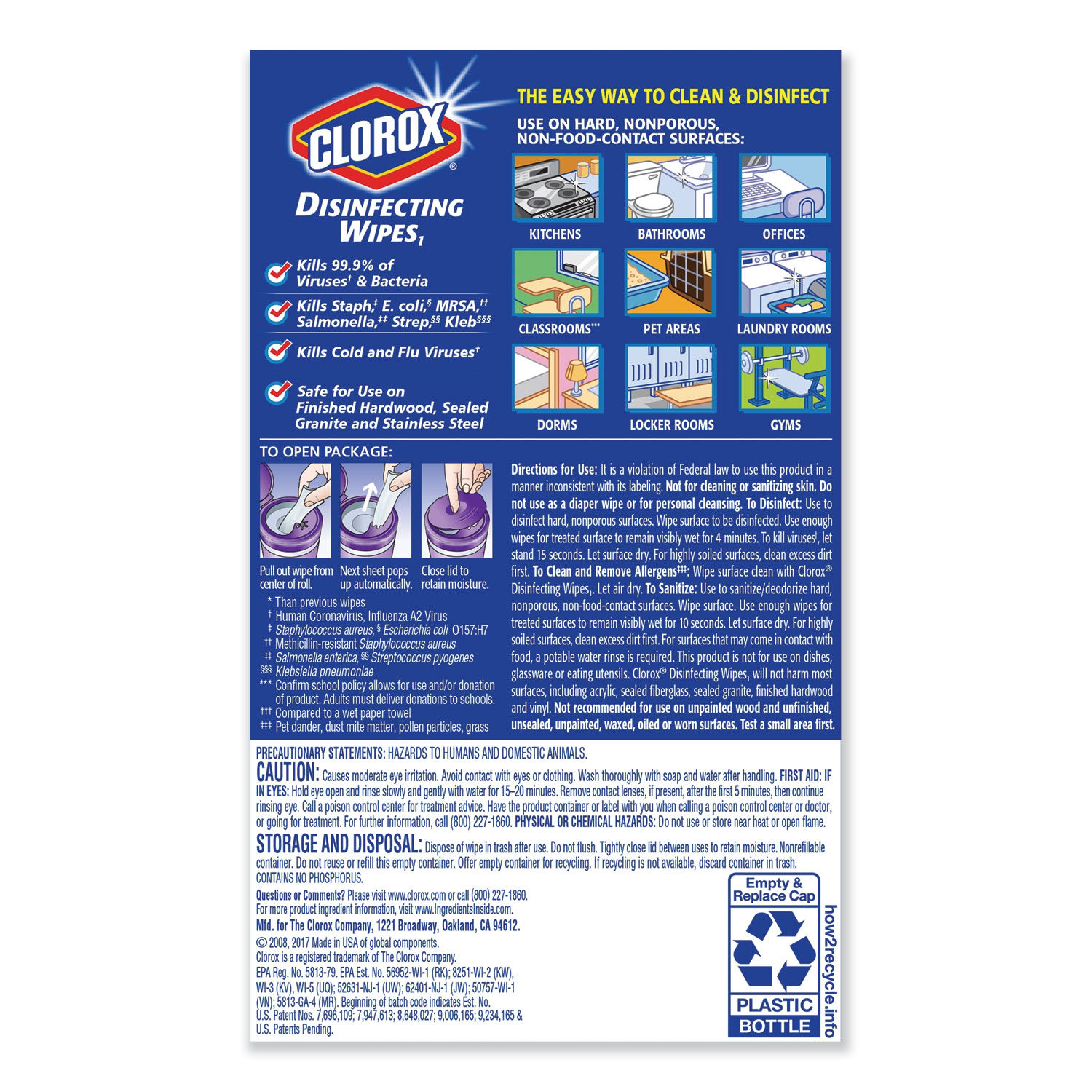 Disinfecting Wipes by Clorox® CLO01654CT