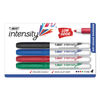 BICGDEP41ASST - Intensity Low Odor Fine Point Dry Erase Marker, Fine Bullet Tip, Assorted Colors, 4/Set