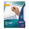 AVE11435 - Print and Apply Index Maker Clear Label Dividers, 3-Tab, White Tabs, 11 x 8.5, White, 5 Sets