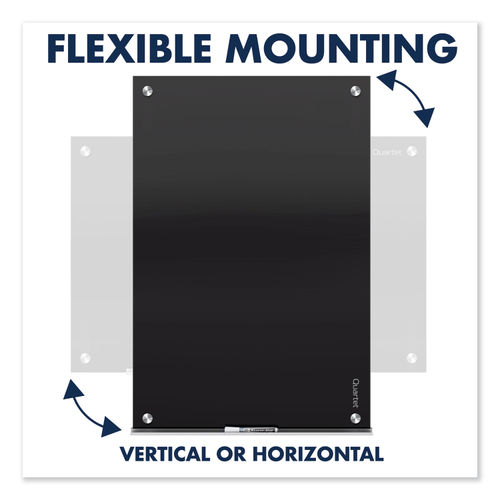 Quartet Infinity 6' x 4' Black Magnetic Glass Whiteboard