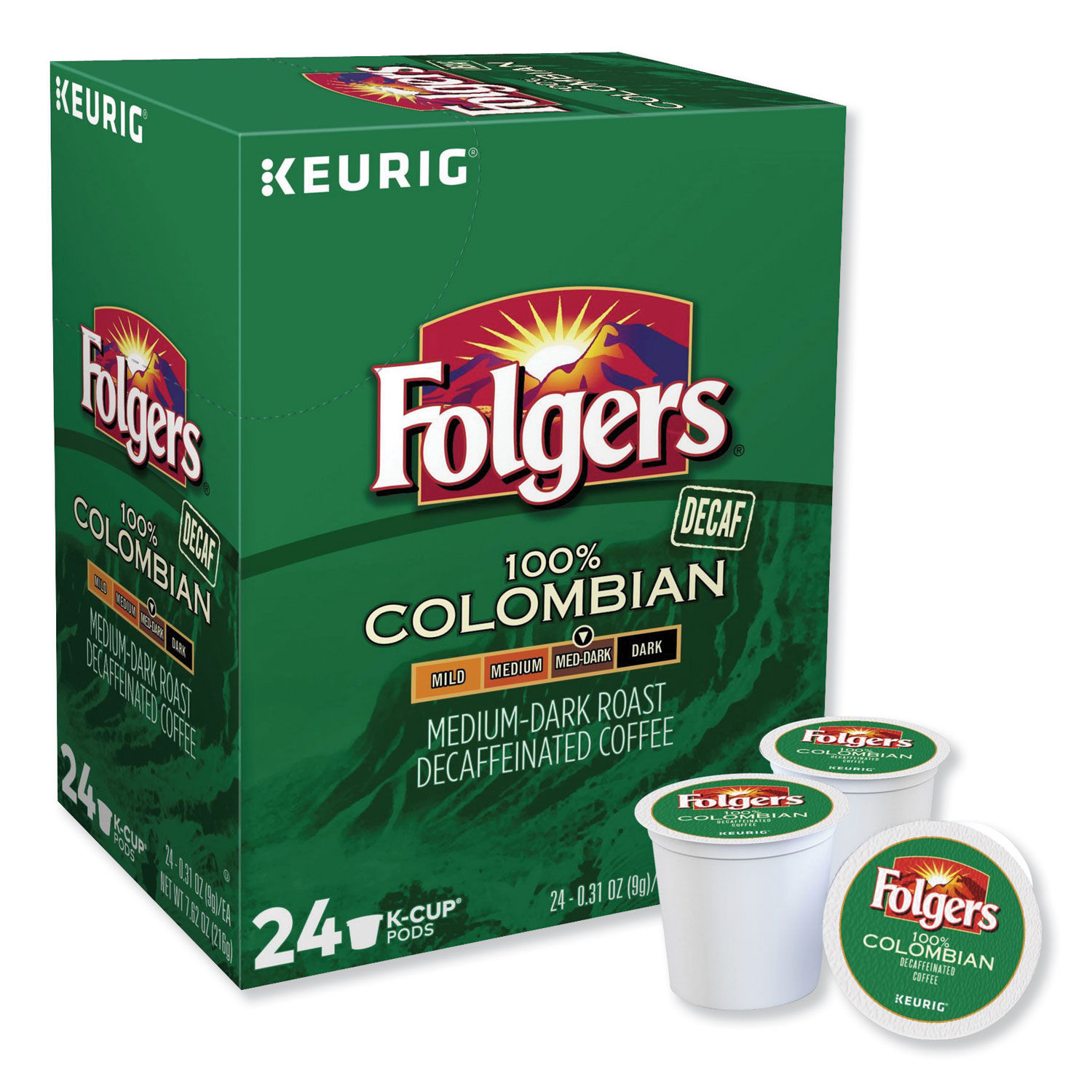 100 Colombian Decaf Coffee KCups by Folgers® GMT0570