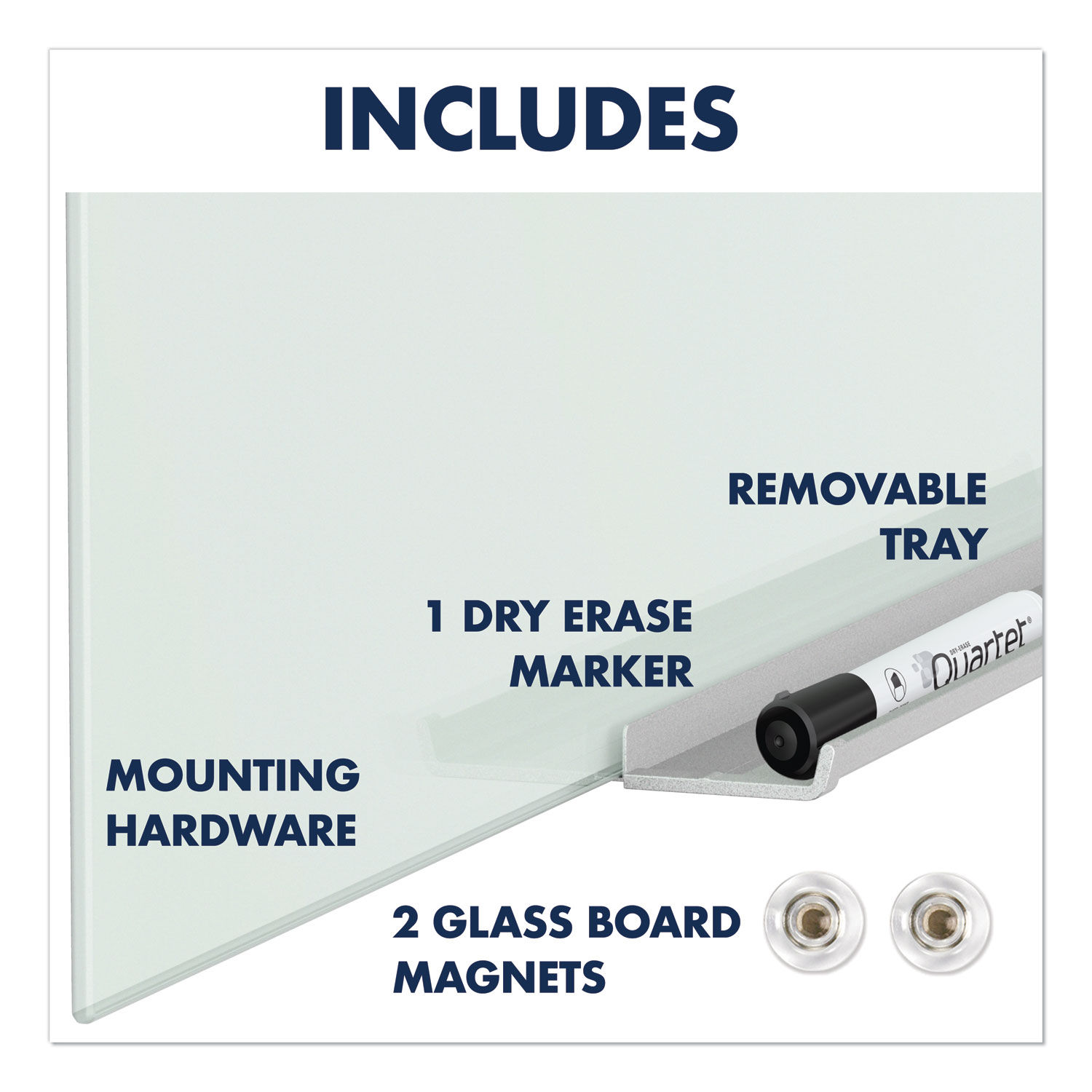 InvisaMount Glass Marker Board by Quartet® QRTG3922IMW