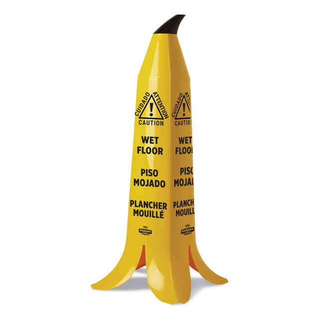 Banana Wet Floor Cones, 14.25 x 14.25 x 36.75, Yellow/Brown/Black Banana Wet Floor Cones, 14.25 x 14.25 x 36.75, Yellow/Brown/Black