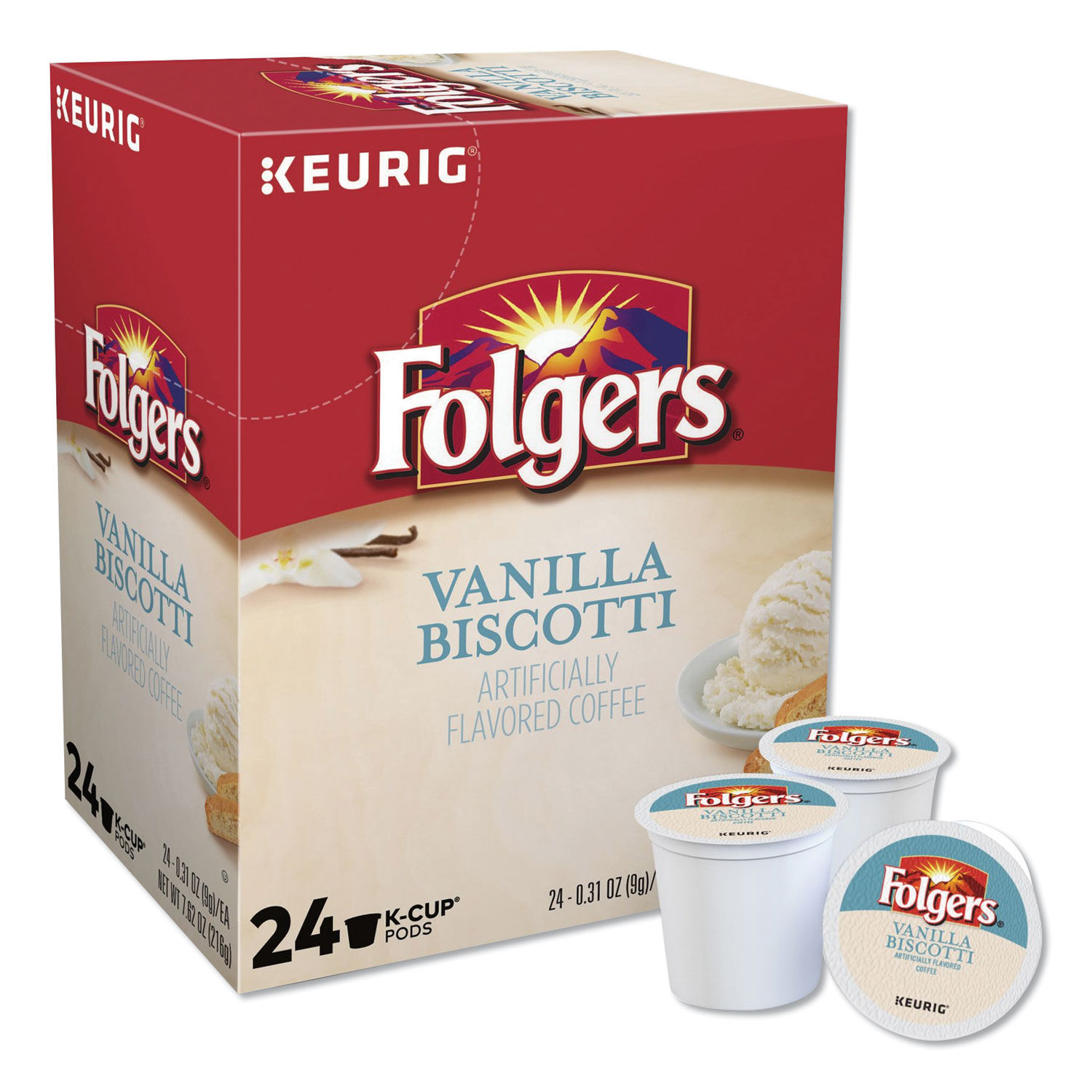 Vanilla Biscotti Coffee KCups by Folgers® GMT6661