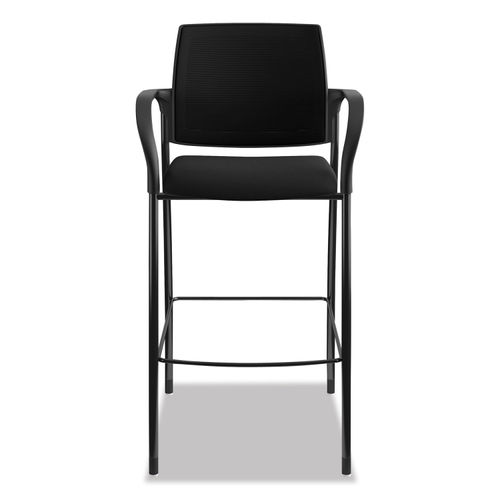 Ignition 2.0 Ilira-Stretch Mesh Back Cafe Height Stool, Supports Up to 300  lb, 31 High Seat, Black Seat/Back, Black Base