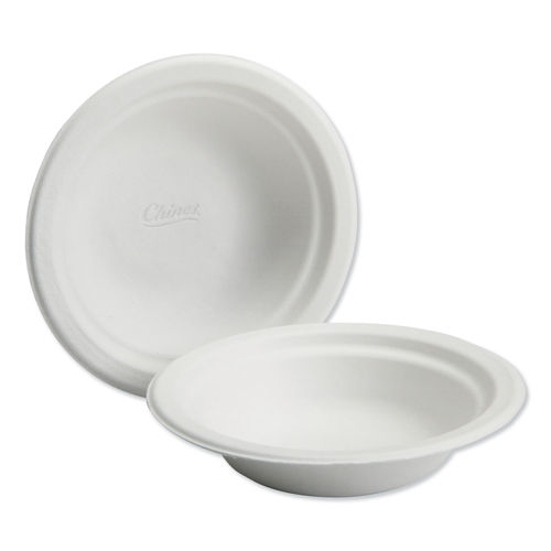 Natural White Disposable Paper Plate - 6 Dia