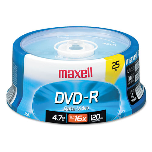 Maxell Dvd-R Recordable Disc, 4.7 Gb, 16x, Spindle, Gold, 15/pack