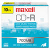 MAX648210 - CD-R Recordable Disc, 700 MB/80 min, 48x, Slim Jewel Case, Silver, 10/Pack