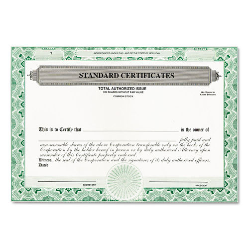 Corpex Printed Standard Certificates