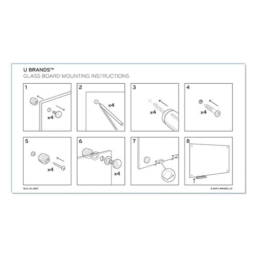 U Brands Magnetic Glass Dry Erase Board Value Pack