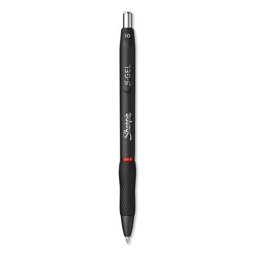 S-Gel Retractable Gel Pen Extra-Fine 0.38 mm, Black Ink, Black Barrel, Dozen