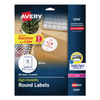 AVE5294 - Permanent Laser Print-to-the-Edge ID Labels w/SureFeed, 2 1/2"dia, White, 300/PK