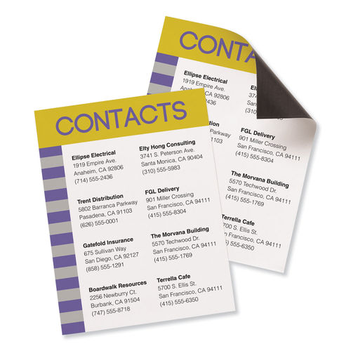 Avery Magnetic Business Cards, Inkjet, 2 x 3.5, White, 30 Cards, 10 Cards/Sheet,  3 Sheets/Pack