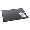 AOP41700S - Desk Pad with Transparent Lift-Top Overlay and Antimicrobial Protection, 22" x 17", Black Pad, Transparent Frost Overlay