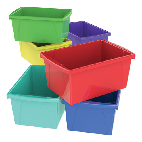 Storex Small Cubby Bin, Red, 5-Pack