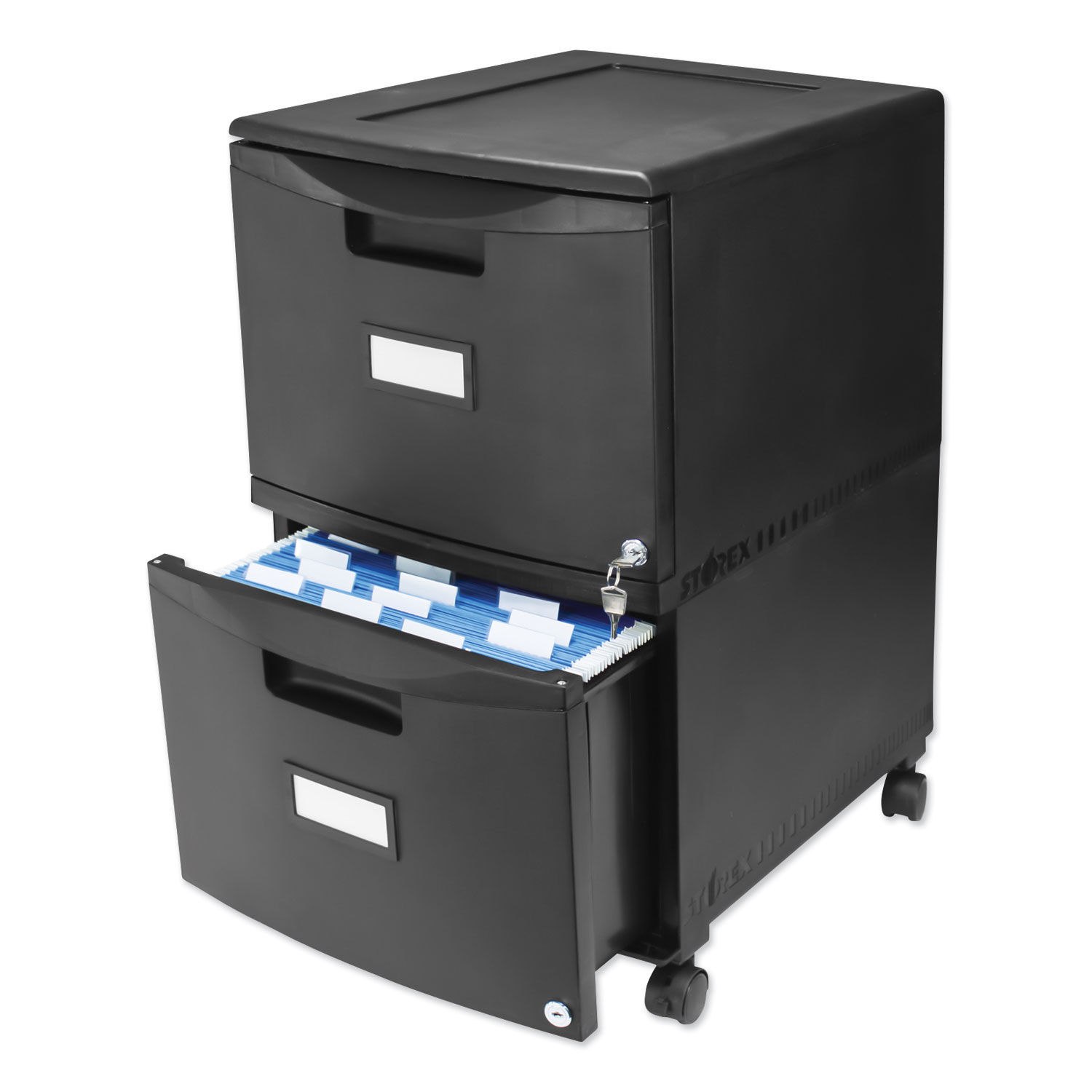 Two Drawer Mobile Filing Cabinet By Storex Stx61312b01c