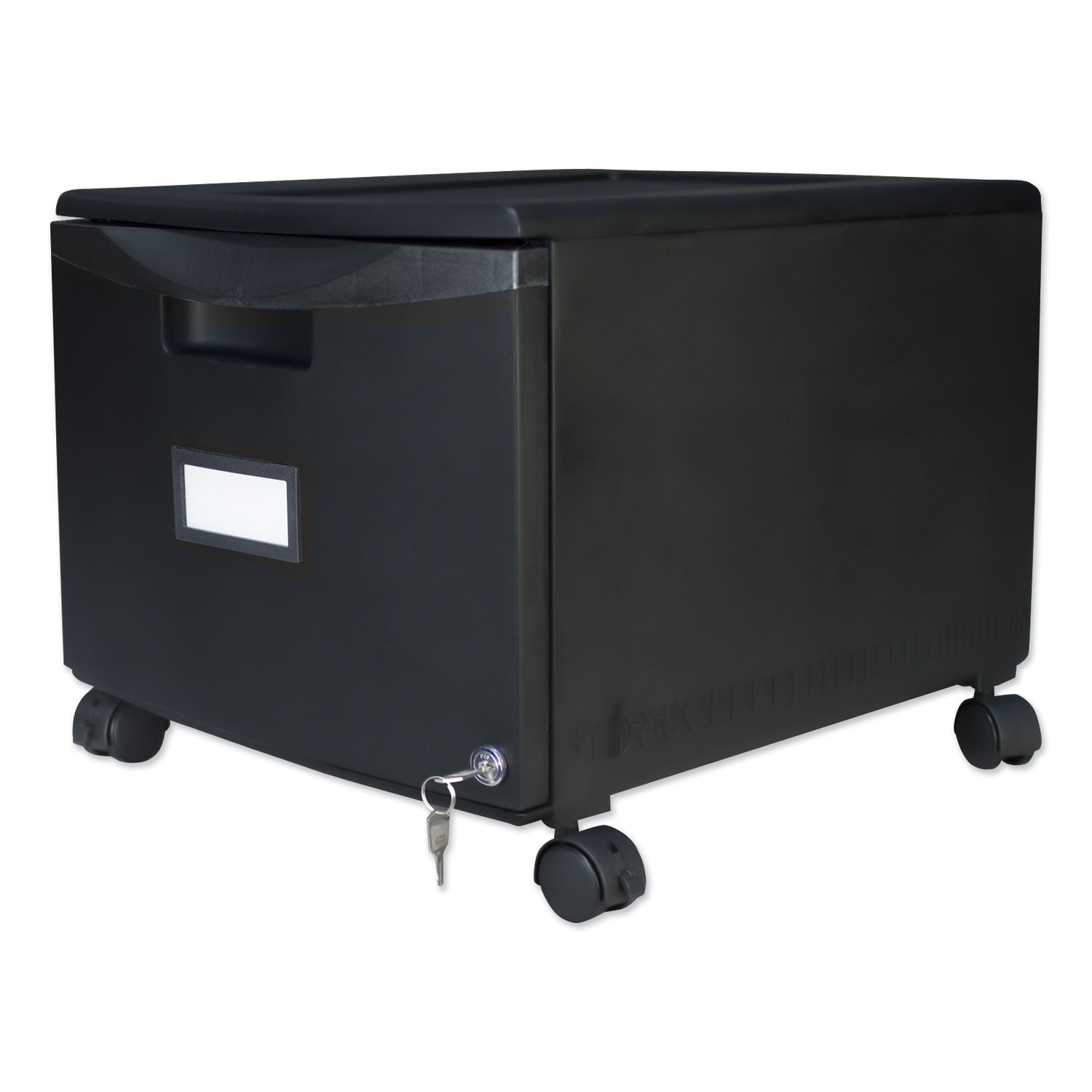 Storex 2-Drawer Mobile File Cabinet with Lock, Legal/Letter, Black