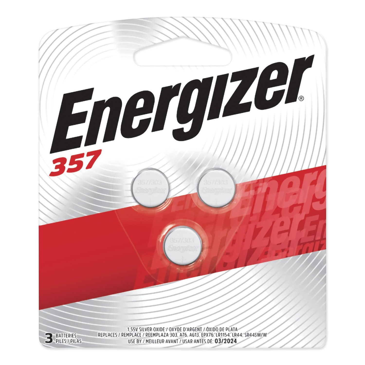 357/303 Silver Oxide Button Cell Battery by Energizer® EVE357BPZ3 |  OnTimeSupplies.com