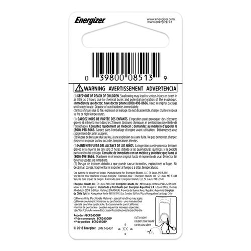 Energizer - Pack de 2 - Energizer Pile Lithium 2450, pack de 2 Piles