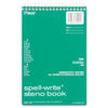 MEA43080 - SPELL-WRITE WIREBOUND STENO BOOK, GREGG RULE, 6 X 9, GREEN TINT, 80 SHEETS