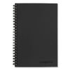 MEA06074 - Wirebound Business Notebook, 1-Subject, Wide/Legal Rule, Black Linen Cover, (80) 8 x 5 Sheets