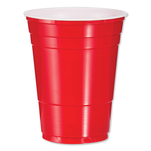 Solo Cup Plastic Cold Party Cups, Red - 50 count, 16 oz each