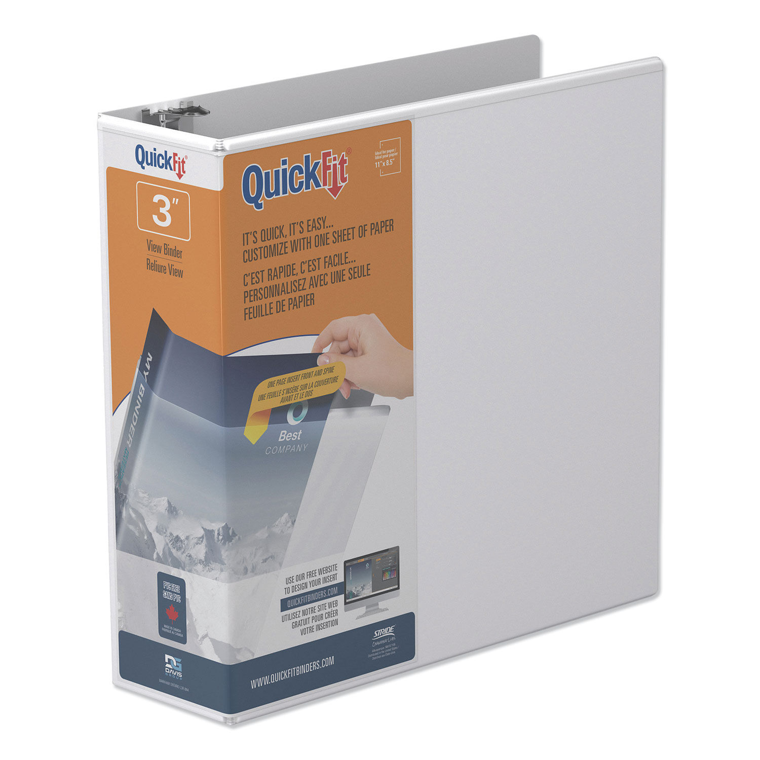 QuickFit Round-Ring View Binder by Stride STW88050 | OnTimeSupplies.com