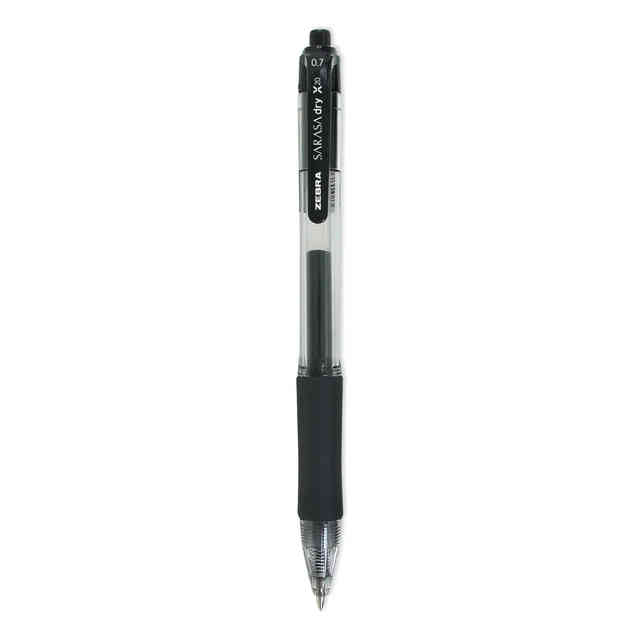 Z-Grip Retractable Ballpoint Pen, Fine Point, 0.7mm, Black/Blue Ink,  30-Pack, Assorted