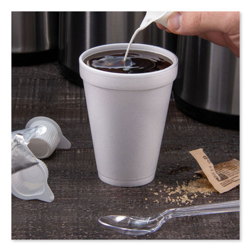 Plastic Lids for Foam Cups, Bowls and Containers, Flat with Straw