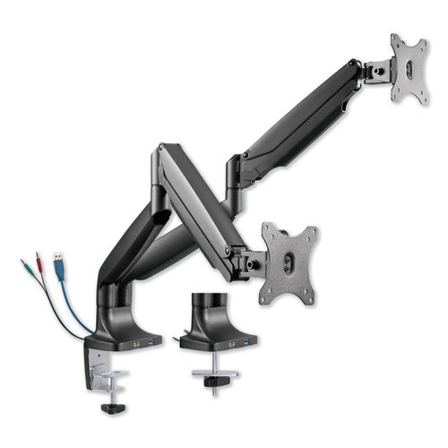 Adaptivergo Heavy Duty Articulating Dual Monitor Arm W Usb Audio 30 Black