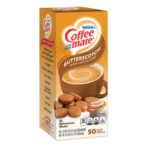 Liquid Coffee Creamer, Salted Caramel Chocolate, 0.38 oz Mini Cups, 50/Box  - Office Express Office Products