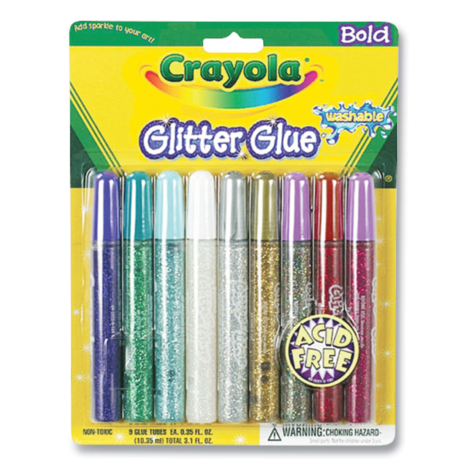 Crayola Washable Glitter Glue Sticks 0.35 Oz Pack Of 9 - Office Depot