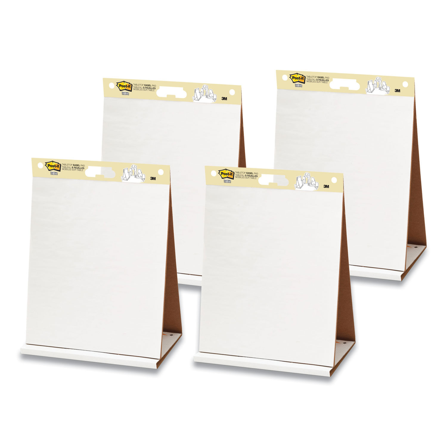 3M 563R Post it Self Stick Tabletop Easel Pad, White, Unruled - 20 sheets