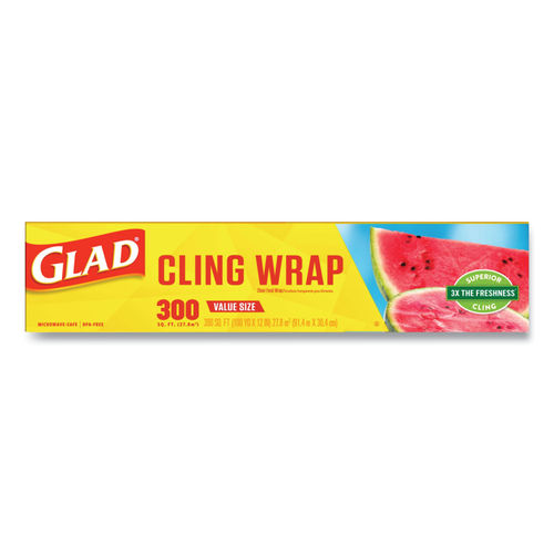 Glad Cling N Seal Plastic Food Wrap, 200 Square Foot Roll, Pack of