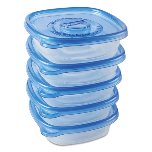 Mainstays 6-Pack Plastic Food Storage Containers with Lids - Teal - 4 oz.