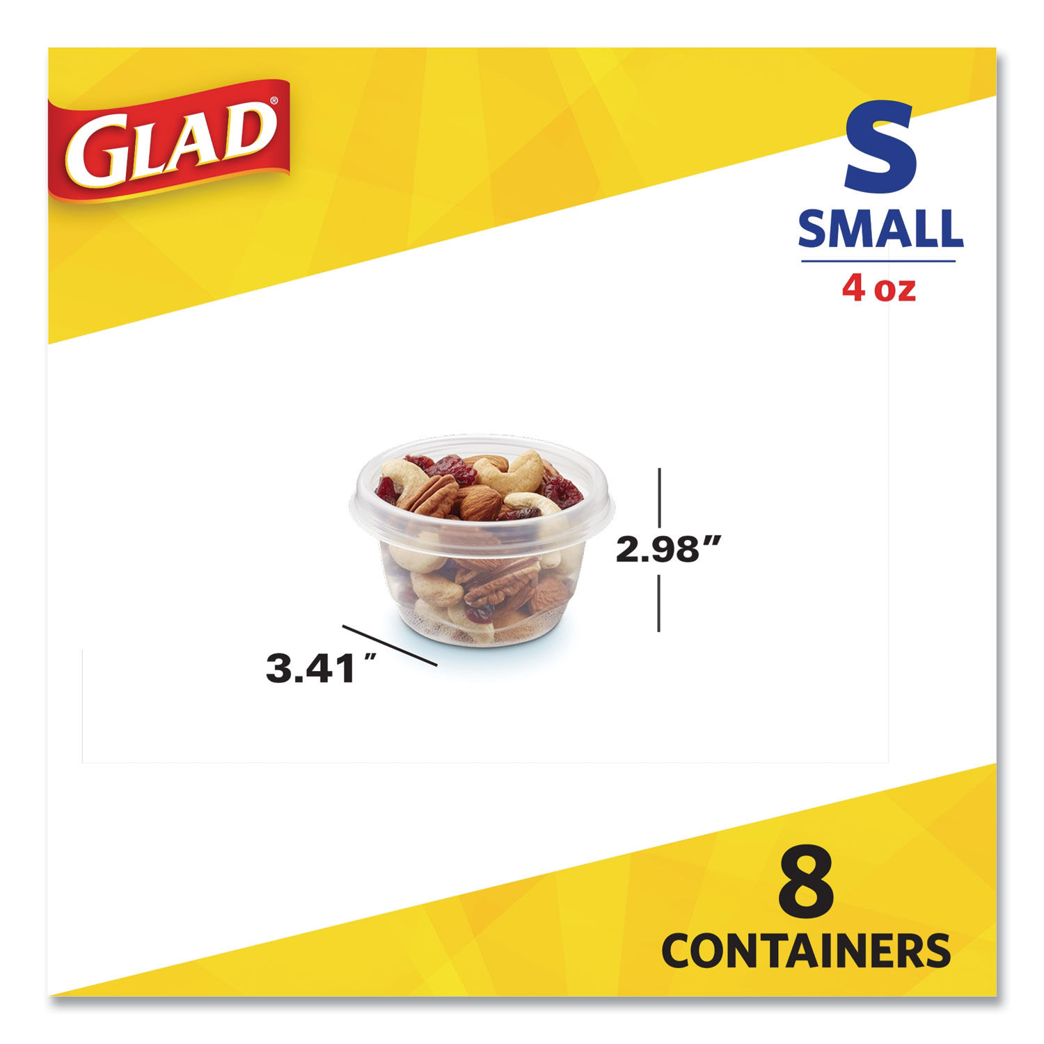 Glad Mini Round Food Storage Containers with Lids - 8 pk - Clear