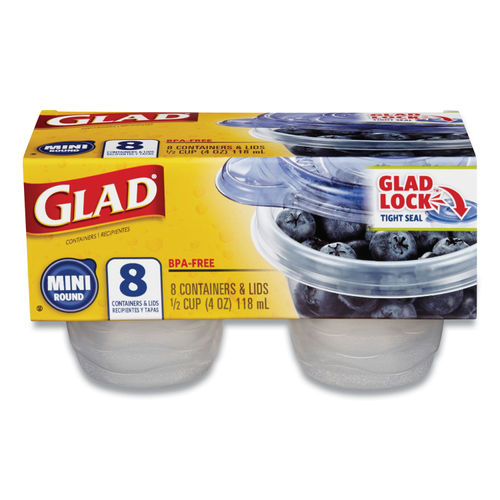 Glad FreezerWare Food Storage Containers, Small - 4 pack