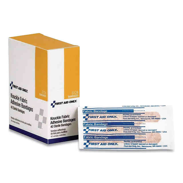 Fabric Bandages, Four-Wing Knuckle, 2.5 x 3.25, 40/Box Fabric Bandages, Four-Wing Knuckle, 2.5 x 3.25, 40/Box