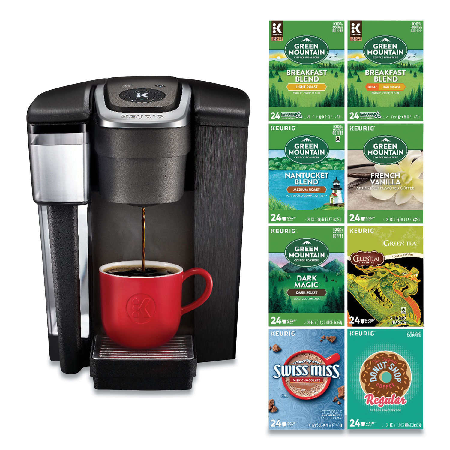 Keurig K1500 Coffee Maker, 96oz Reservoir, Takes K-Cups - Black 